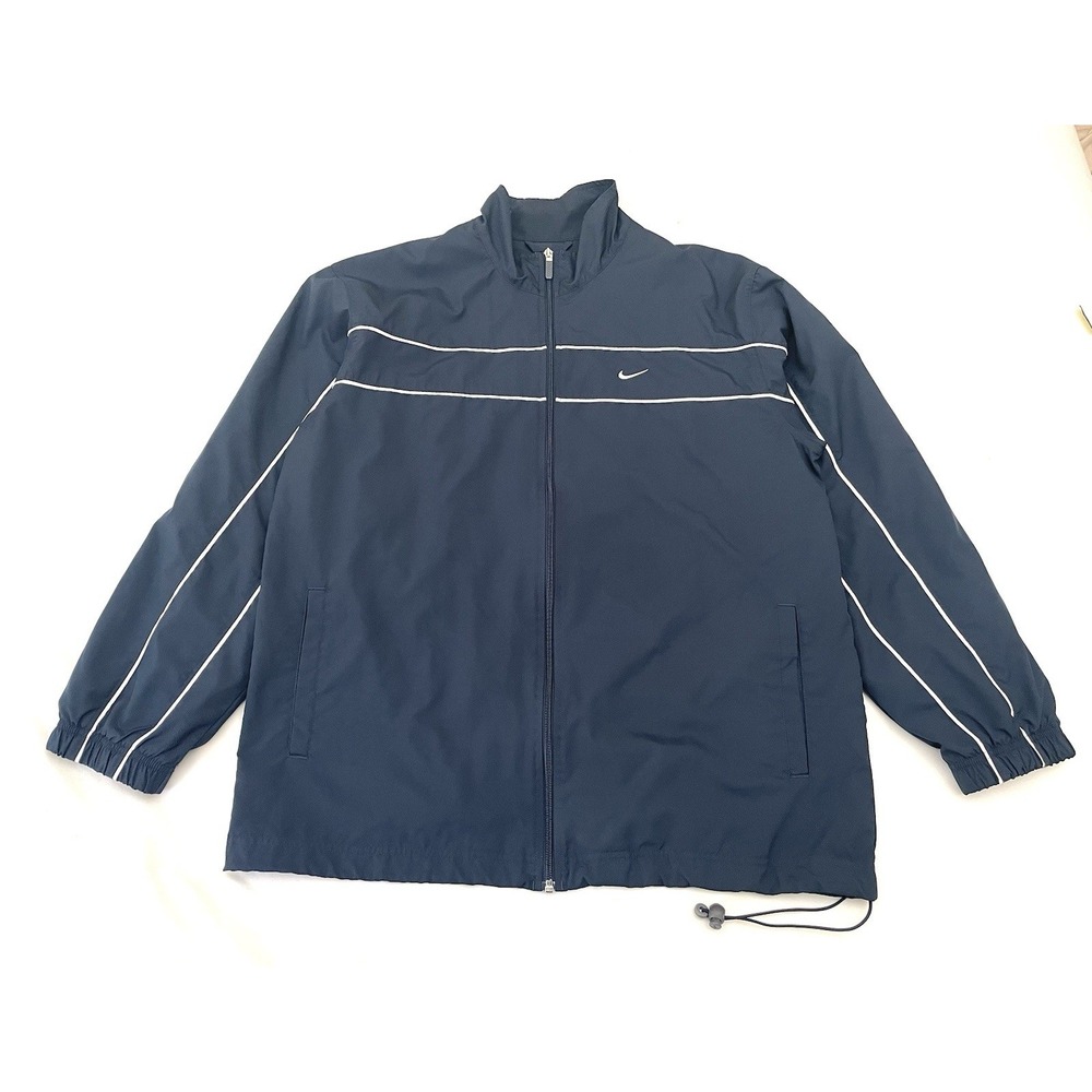 Vintage Y2K Nike Center Swoosh Full Zip Track Jacket XL Navy Blue 118245-451